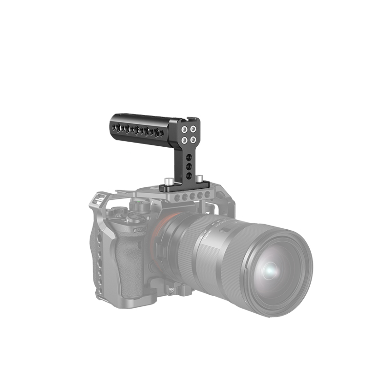 SMALLRIG Maniglia Superiore Aggiornata Per Gabbie Fotocamera – Modello 1638C Con Attacchi 1/4” E 3/8” E Slitta Cold Shoe