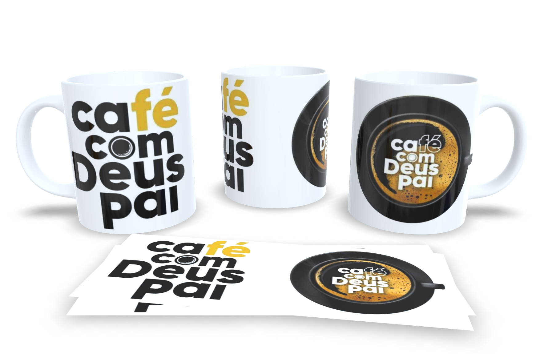 Arte Café com Deus Pai - para Caneca - Designs Prontos para Impressão ...