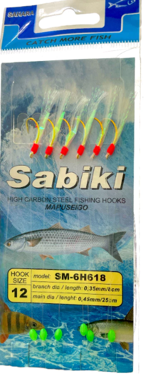 10pks Size 10 Premium Sabiki Fishing WOW Piscatore Red White