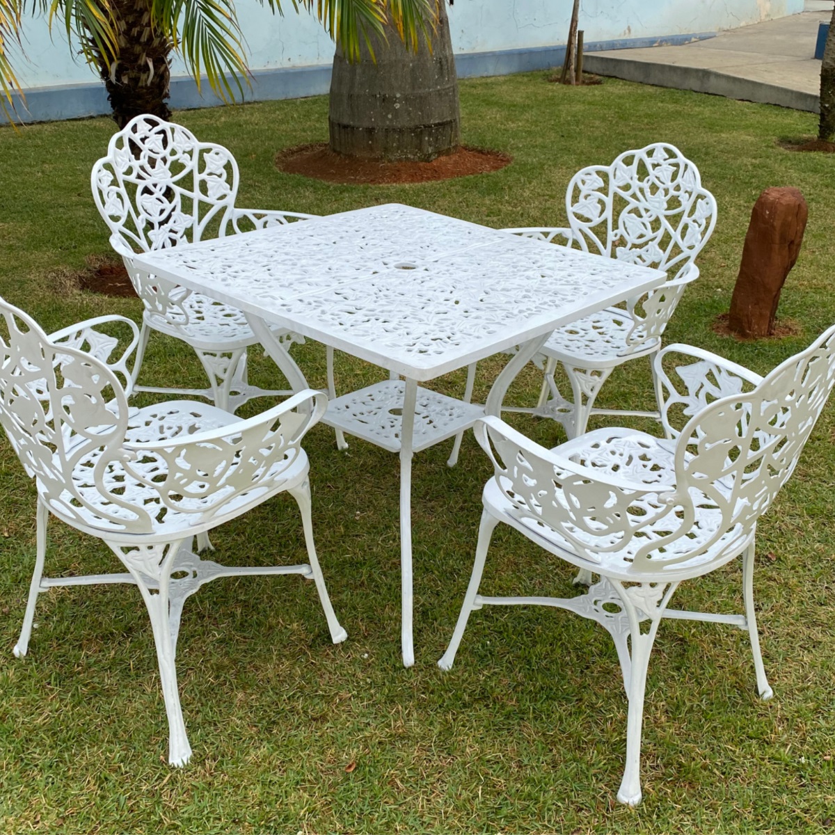 Conjunto de Jardim com Mesa Quadrada 4 Cadeiras Alumínio - NossaKasa é ...