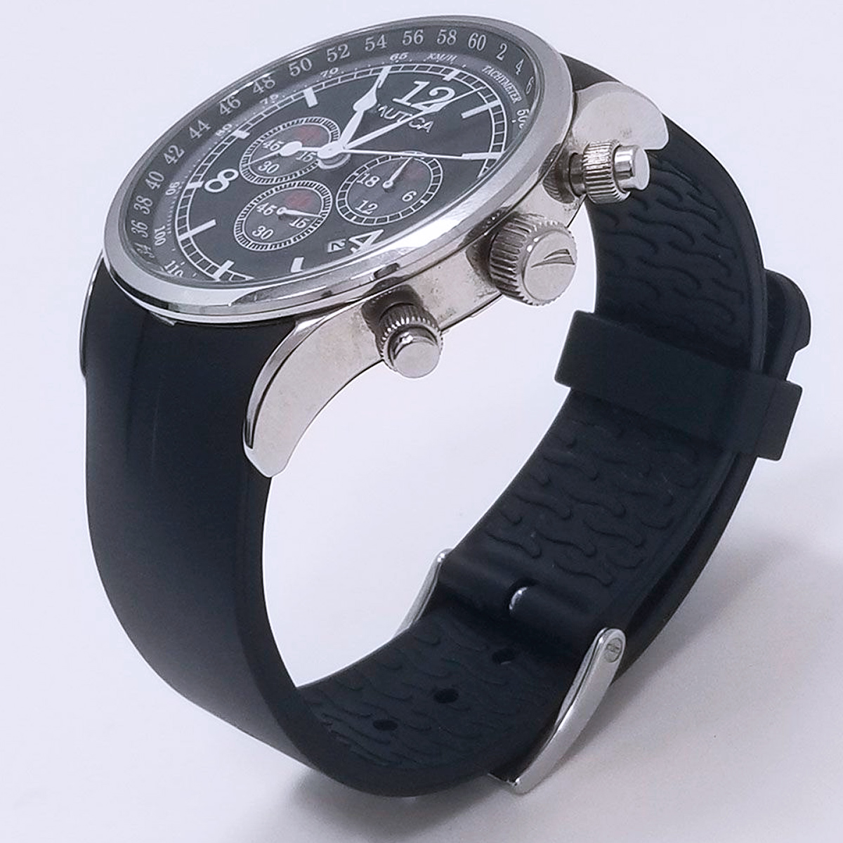 Pulseira para Relógio Compatível com Nautica 20mm Silicone Preto ...