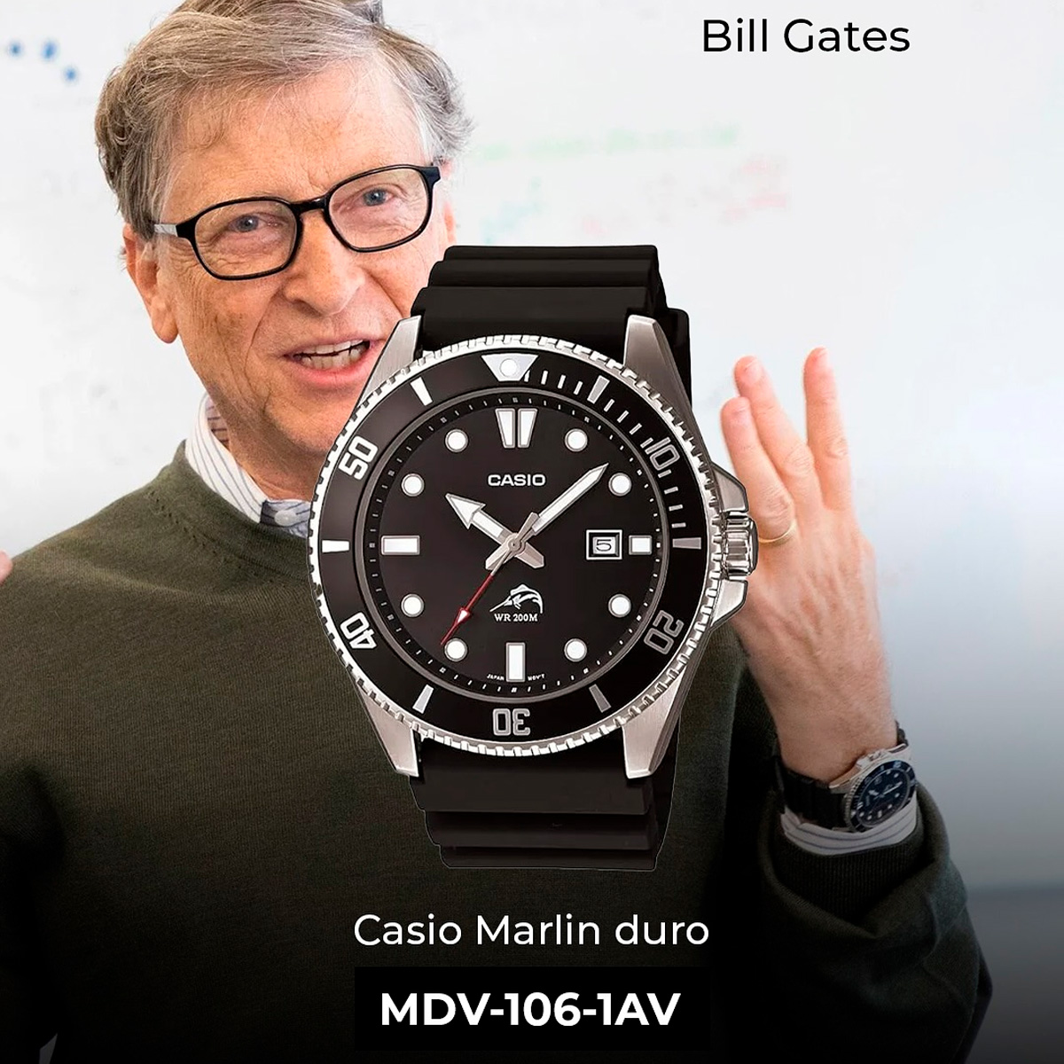 Bill Gates usando um Casio Duro em uma conferência