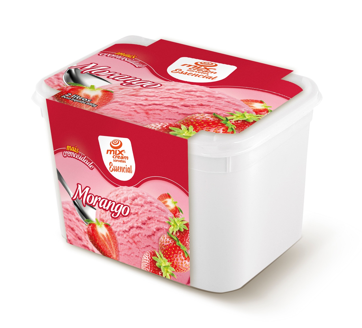 POTE 2L MORANGO - MIX CREAM SORVETES