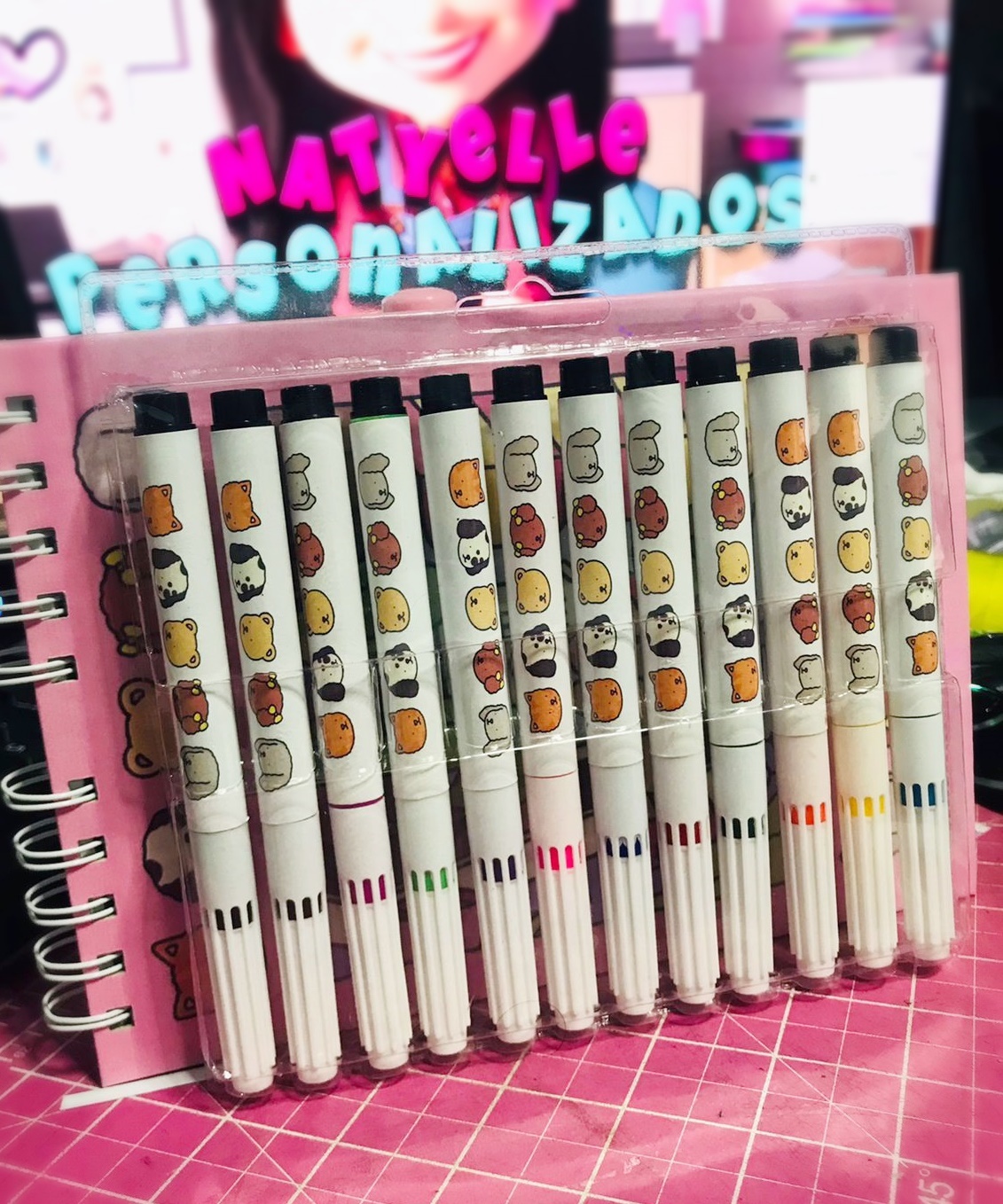 Canetinha Colorida 12 Unid Ponta Grossa - Natyelle Personalizados