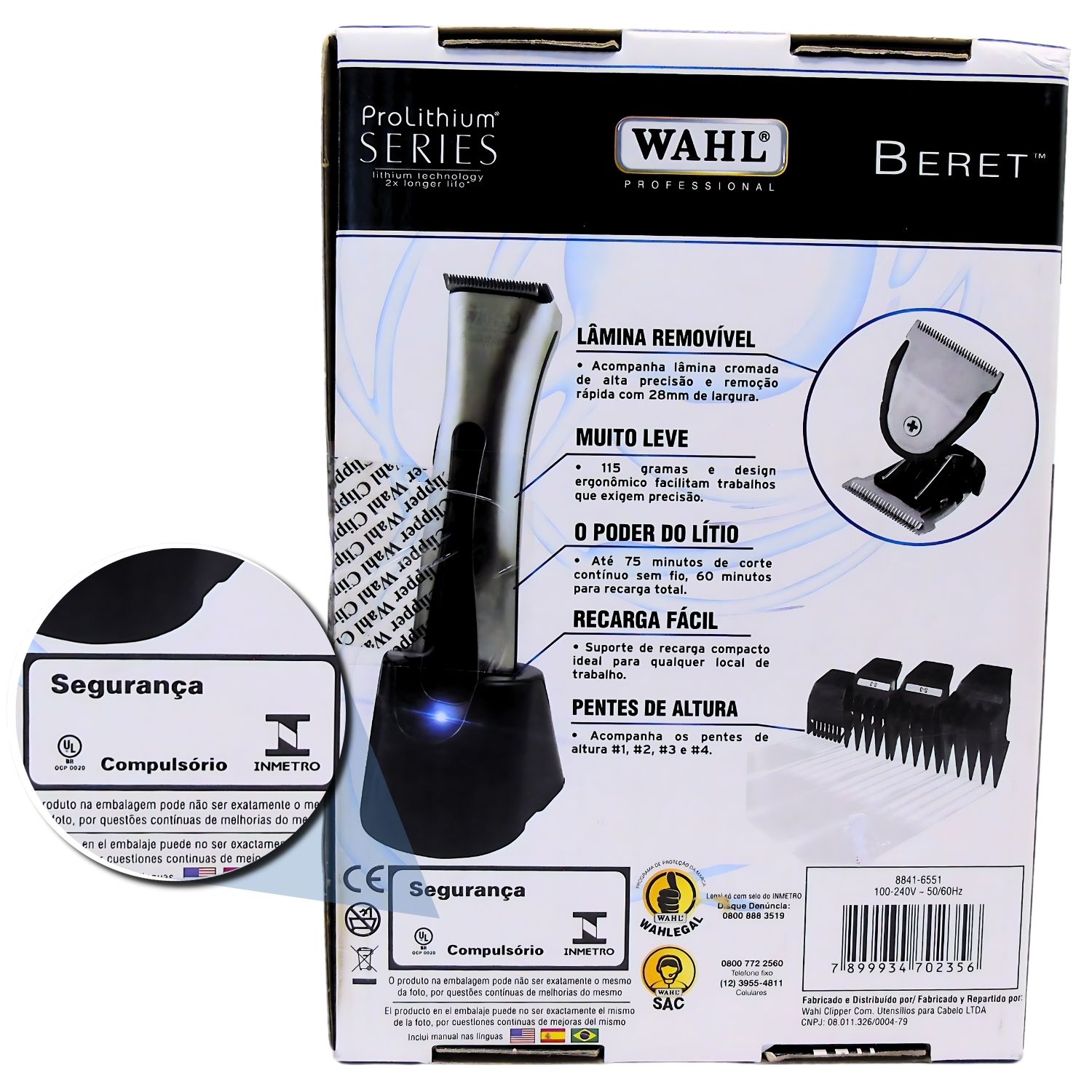 Máquina De Acabamento Wahl Prolithium Series Beret Bivolt - Teruya