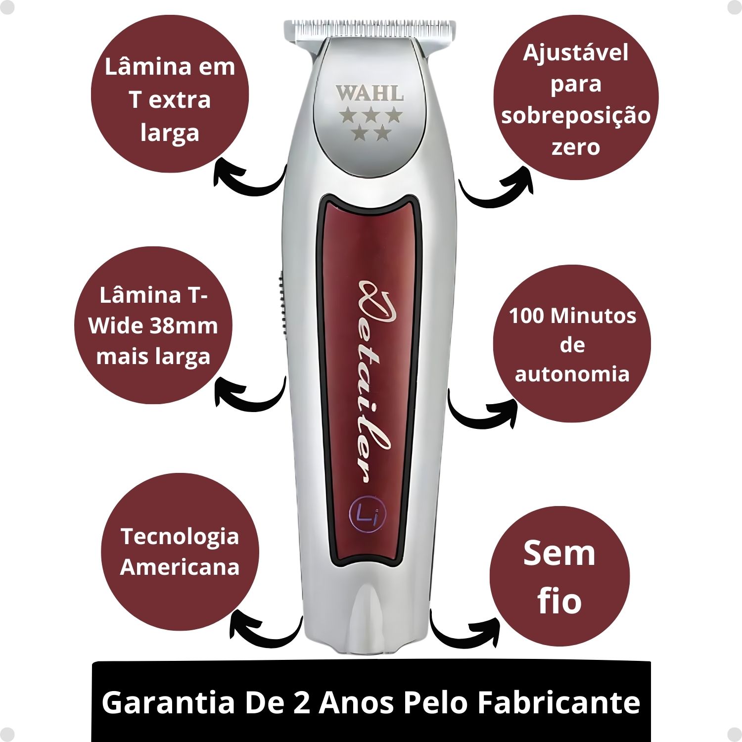 Máquina De Acabamento Wahl 5 Star Series Detailer Cordless Li
