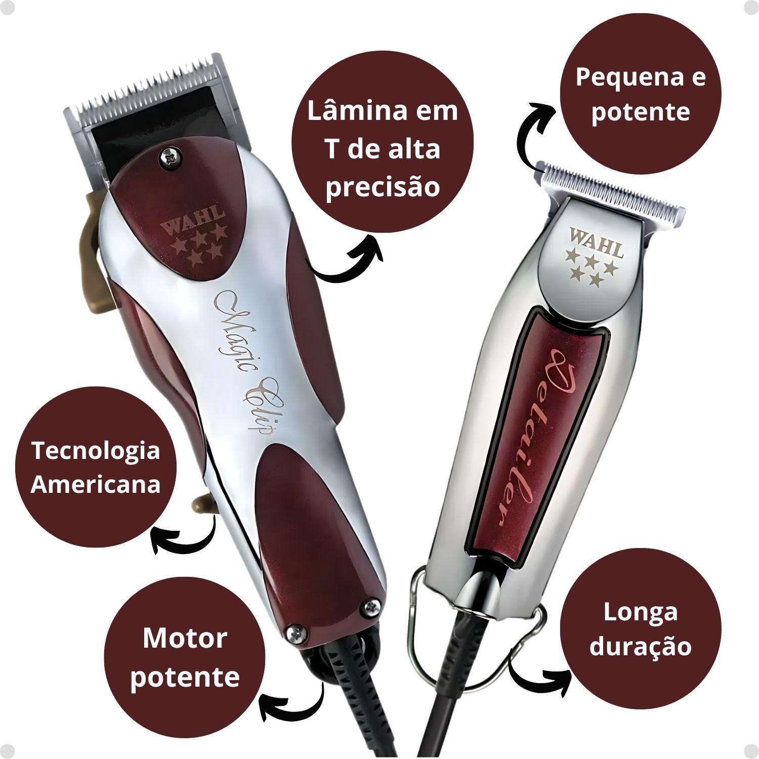 Super Combo Wahl 5 Star Series Magic Clip 220v + Detailer Bivolt