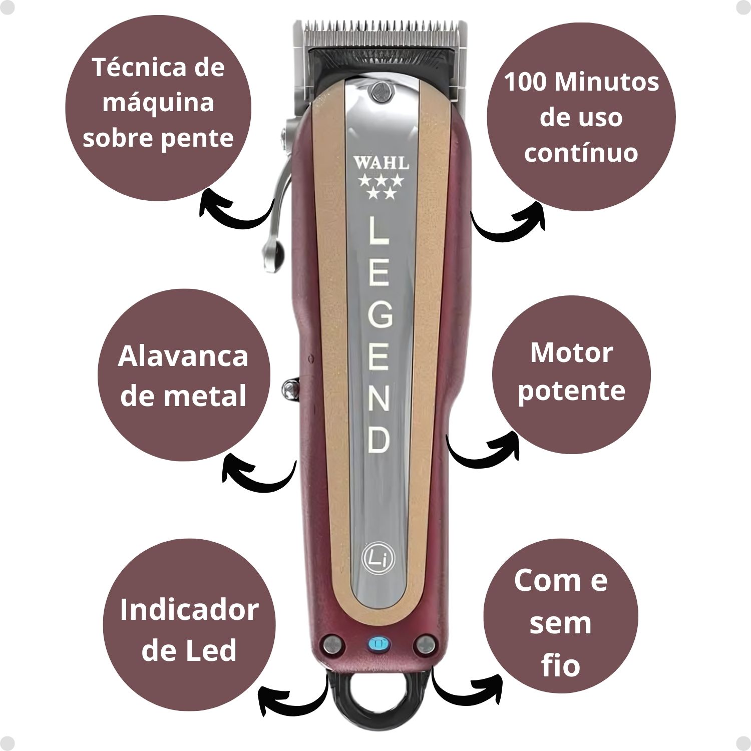 Máquina De Corte Wahl 5 Star Series Legend Cordless Bivolt