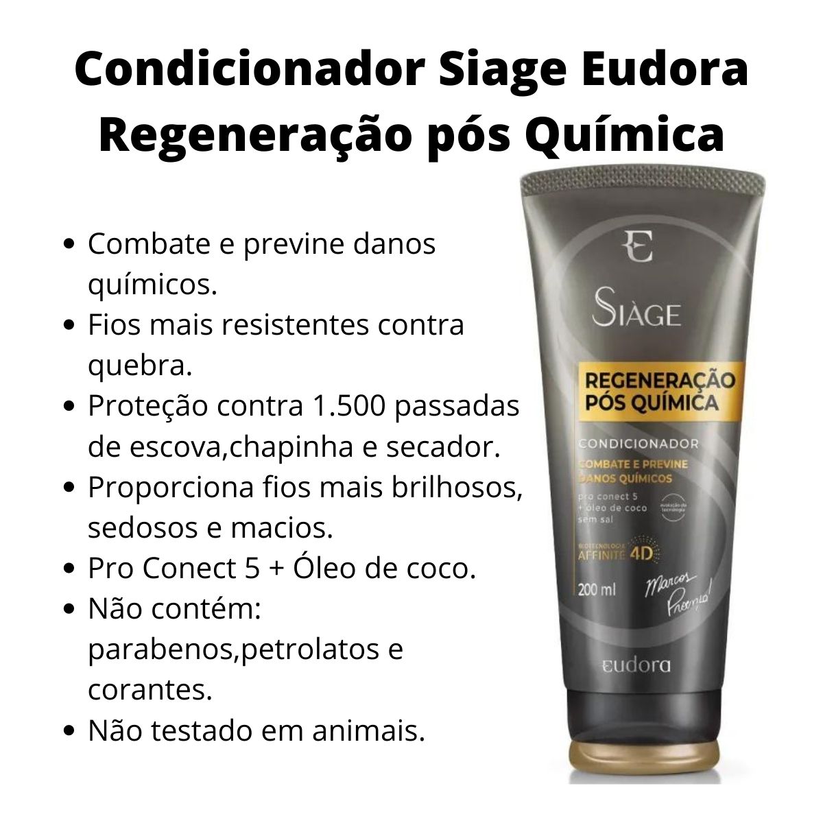 CONDICIONADOR SIAGE EUDORA REGENERAÇÃO PÓS QUÍMICA 200ML - Teruya ...