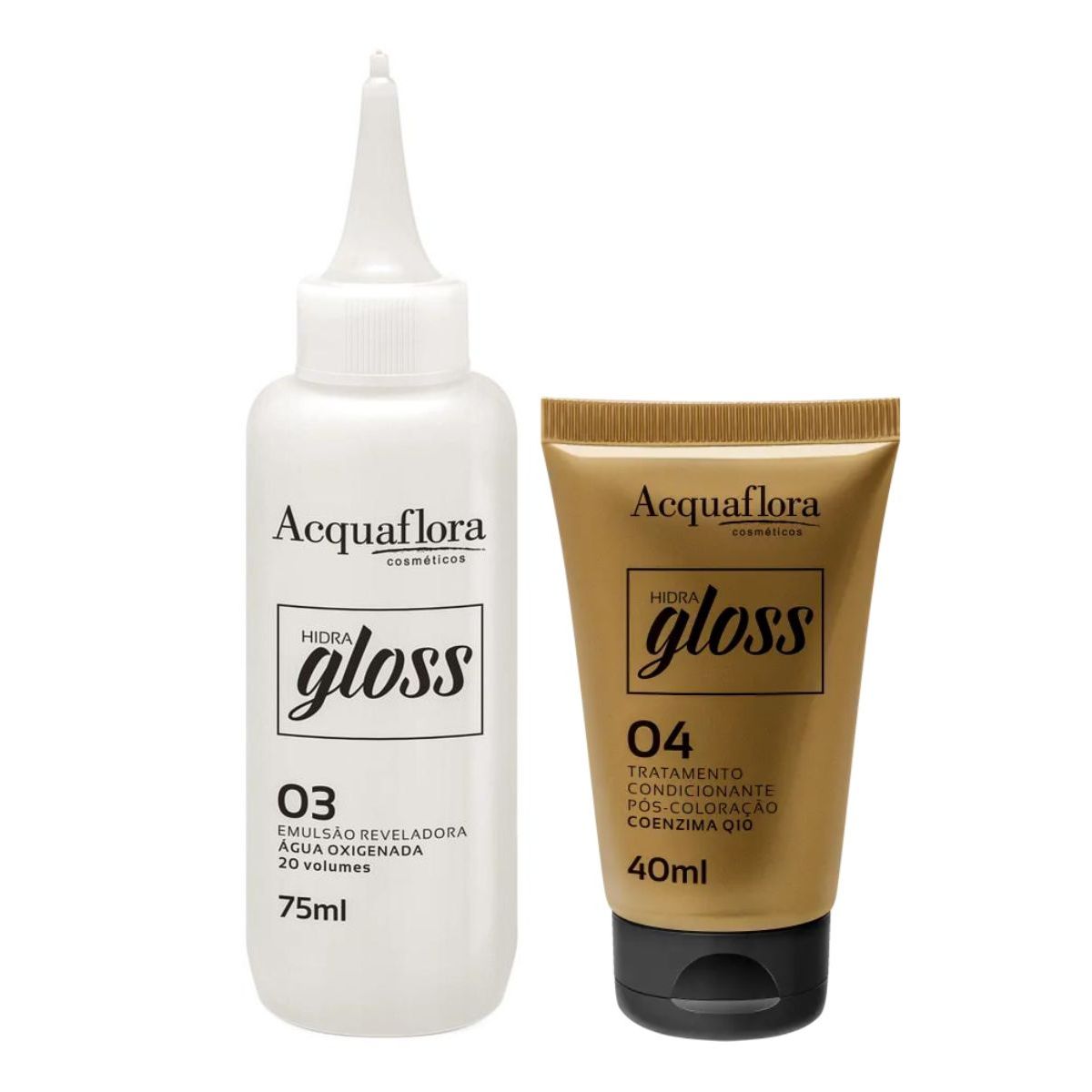 COLORAÇÃO CREME ACQUAFLORA KIT HIDRA GLOSS 2.8 PRETO AZULADO