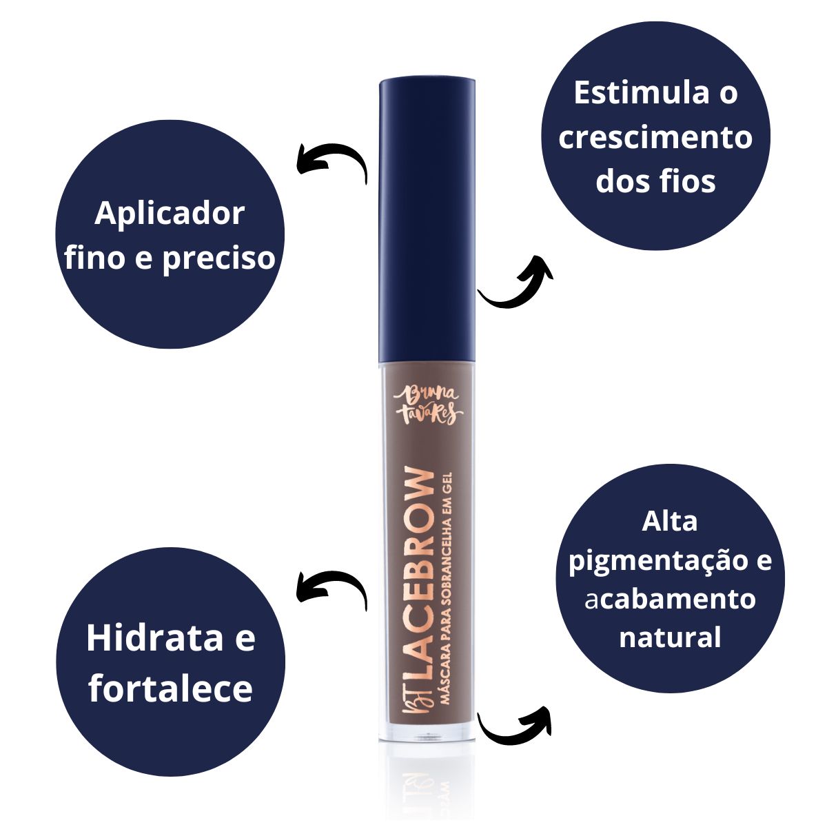 MÁSCARA PARA SOBRANCELHAS EM GEL BRUNA TAVARES BT LACEBROW