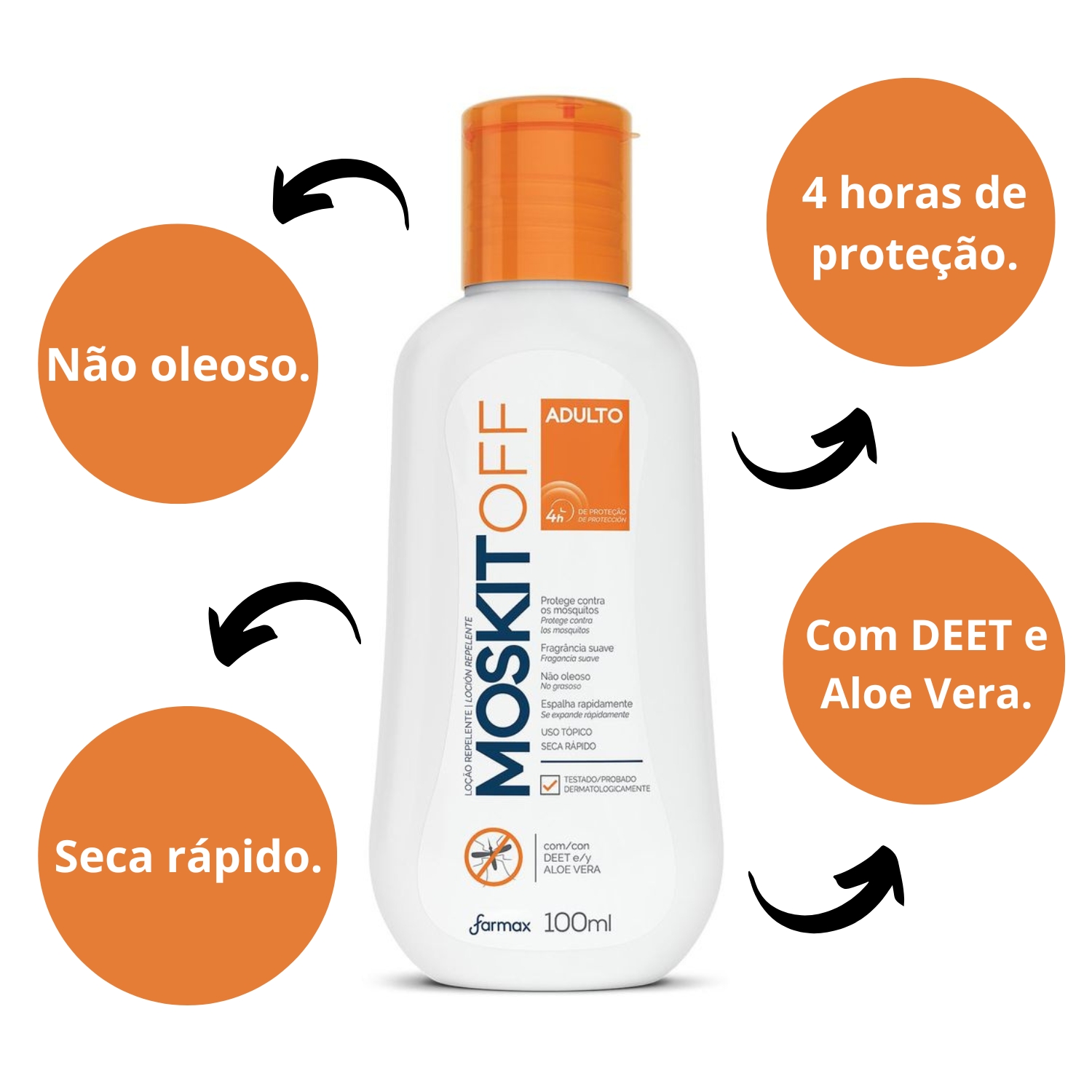 Moskit Out Kit Loção Repelente Moskit Off Adulto 100ml Com 6 - Teruya - Cosméticos ...