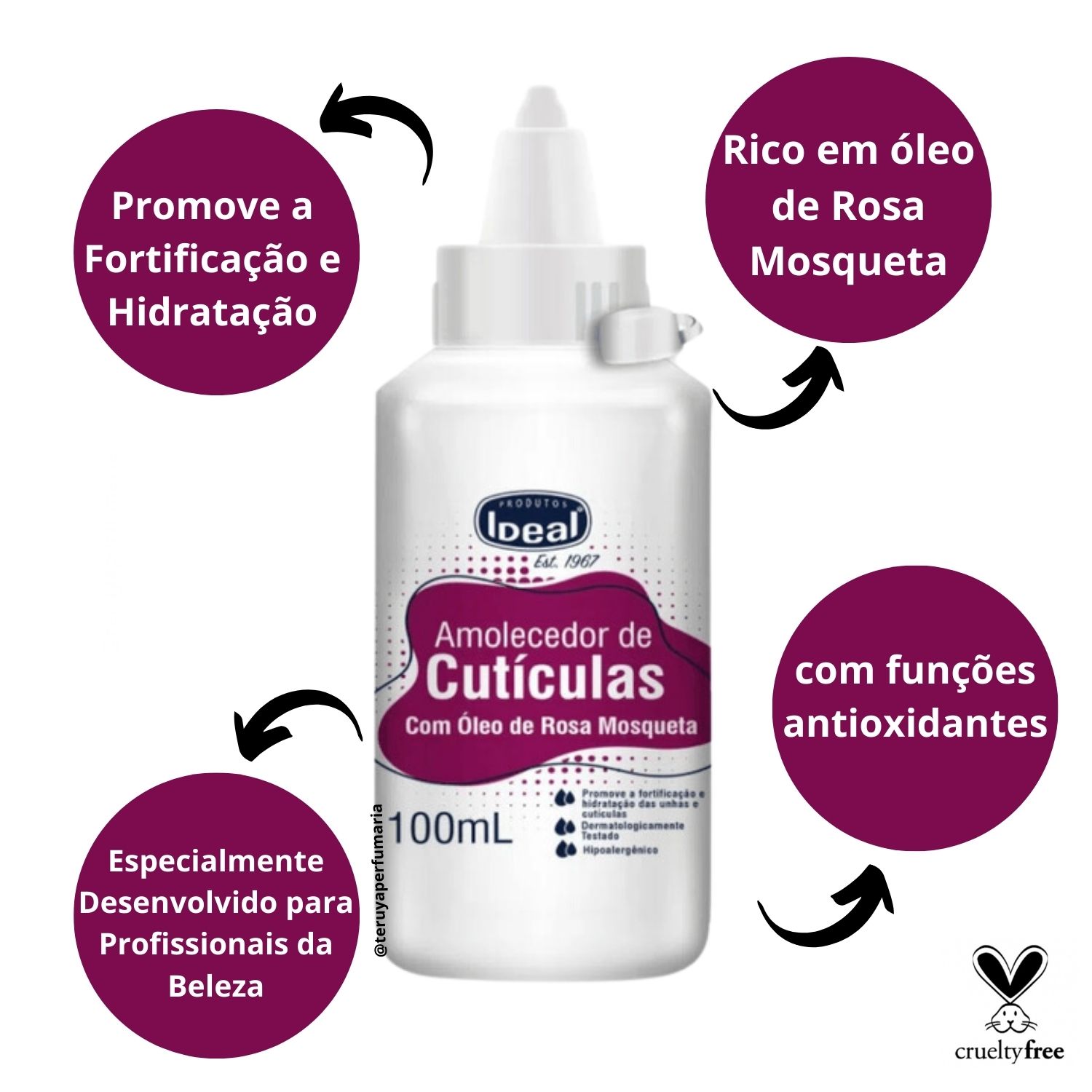 Amolecedor de Cutículas Ideal Óleo de Rosa Mosqueta 100ml - Teruya ...