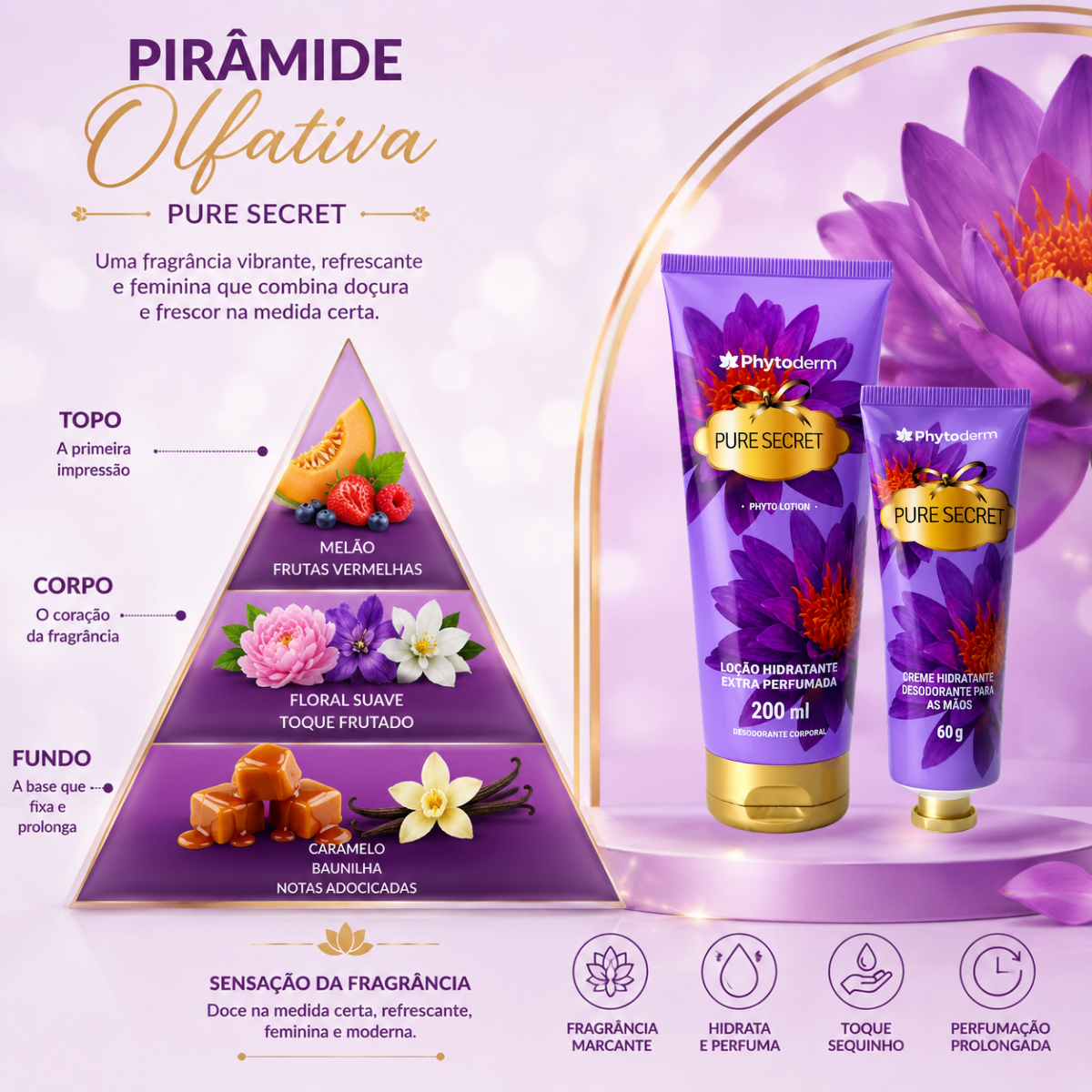 Kit Loção Hidratante + Creme Para Mãos Phytoderm Pure Secret