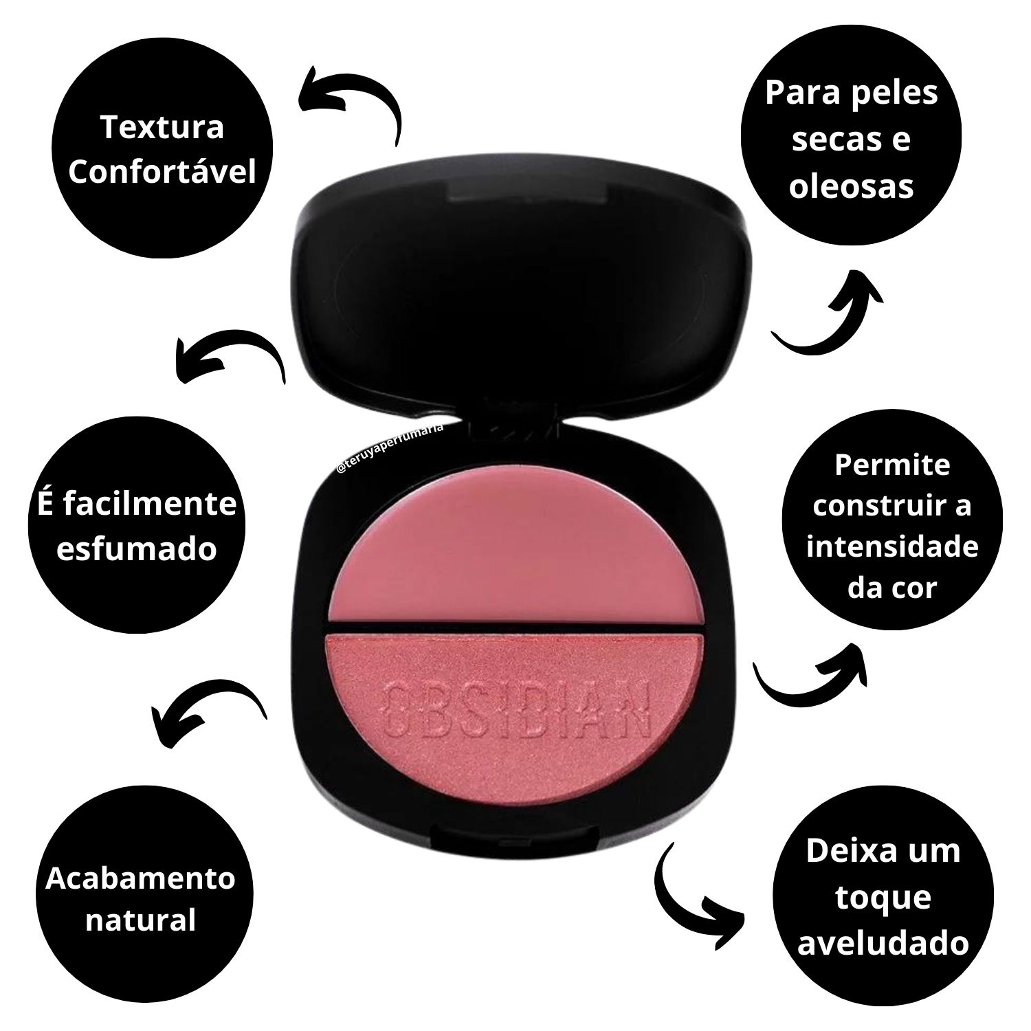 Blush Duo Ruby Rose Obsidian Gemini Og02 - Teruya - Cosméticos e