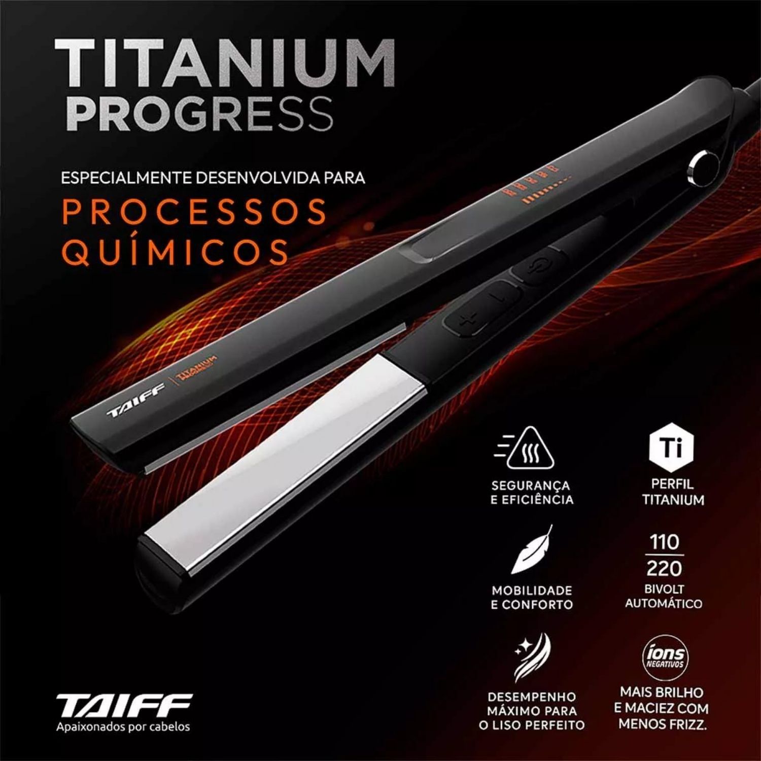 Chapa Taiff Titanium Progress 250°c Bivolt - Teruya - Cosméticos e