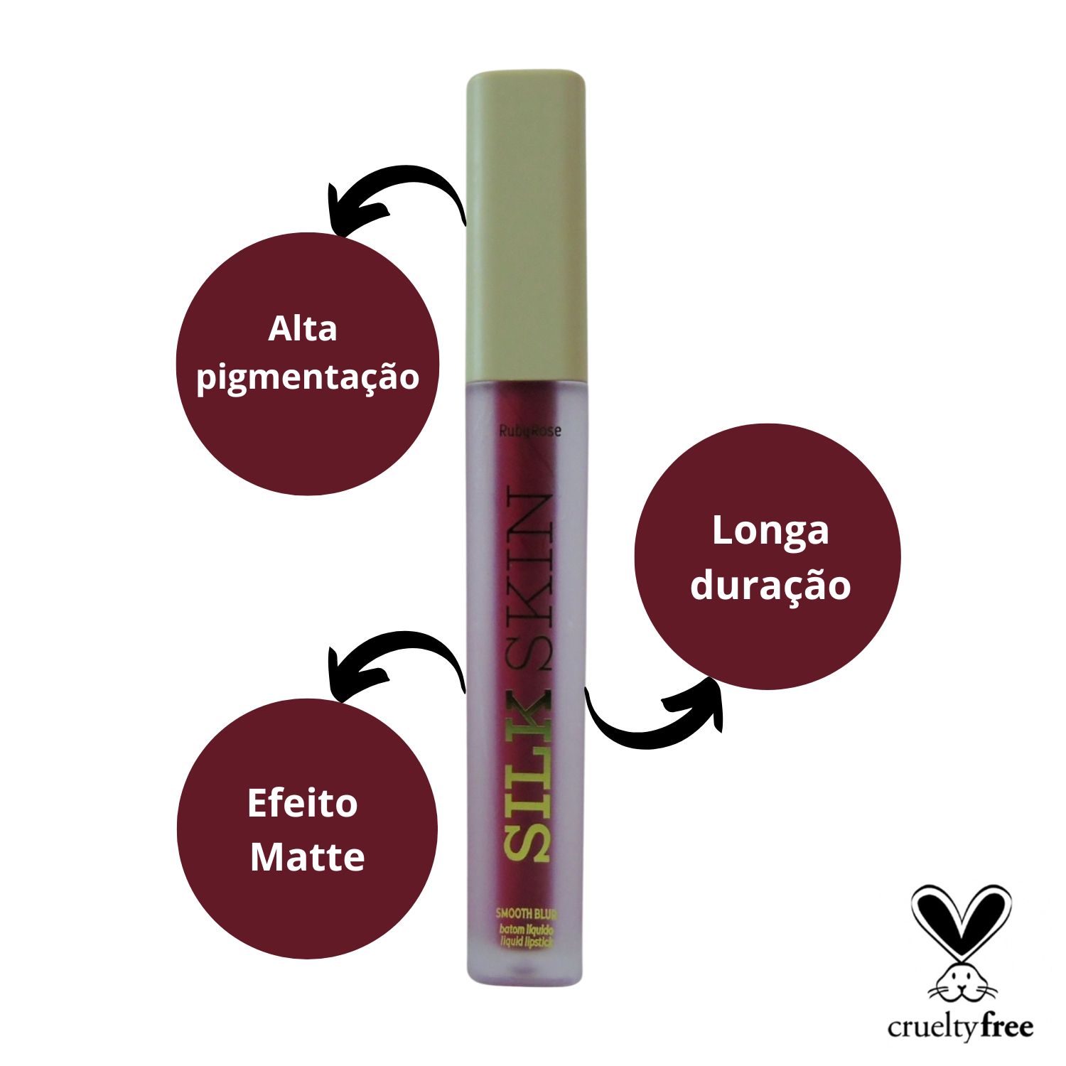 Batom Líquido Ruby Rose Silk Skin Smooth Blur Splendor 4ml HB-F7100-6 ...