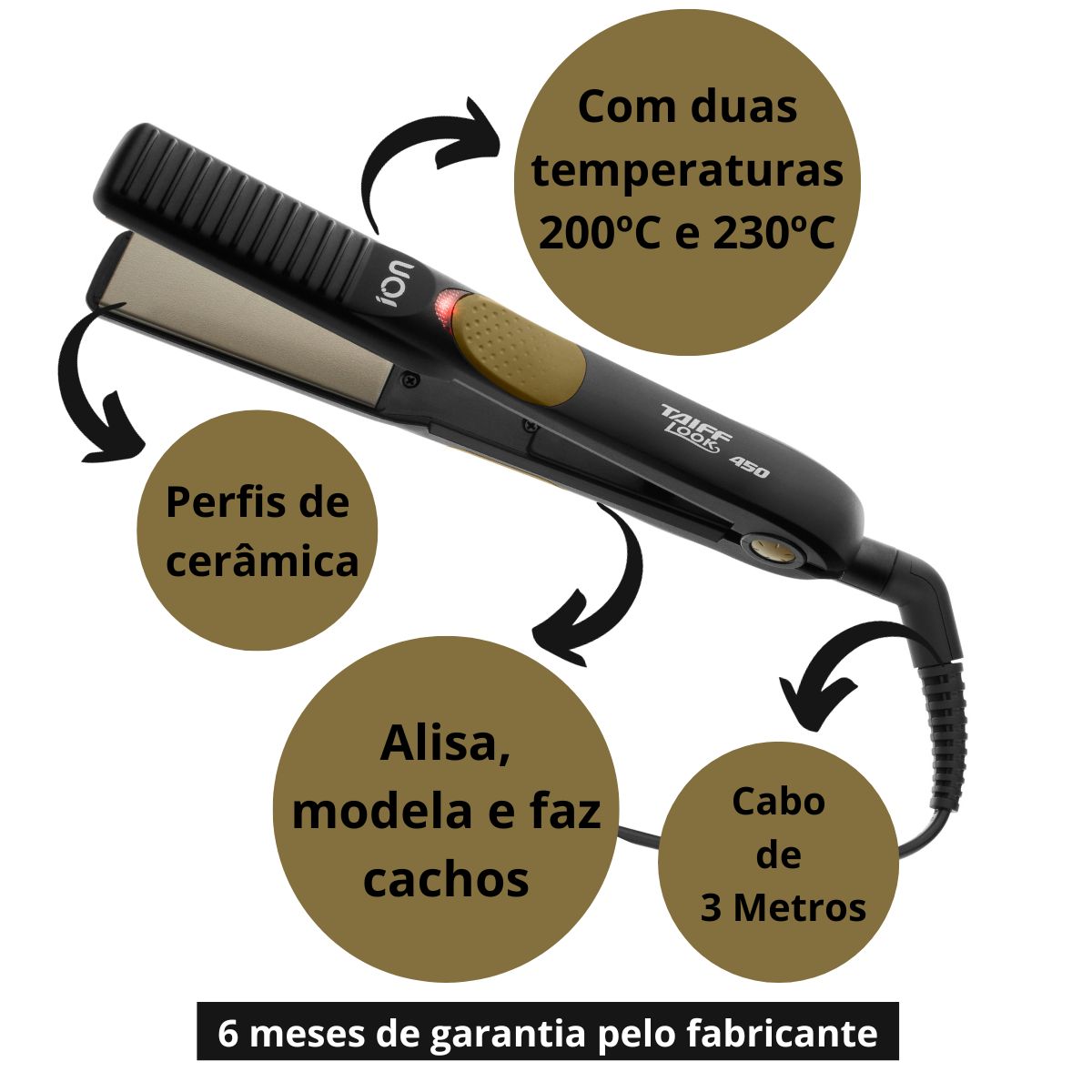 CHAPA TAIFF LOOK 450 230°C BIVOLT - Teruya - Cosméticos e Perfumaria