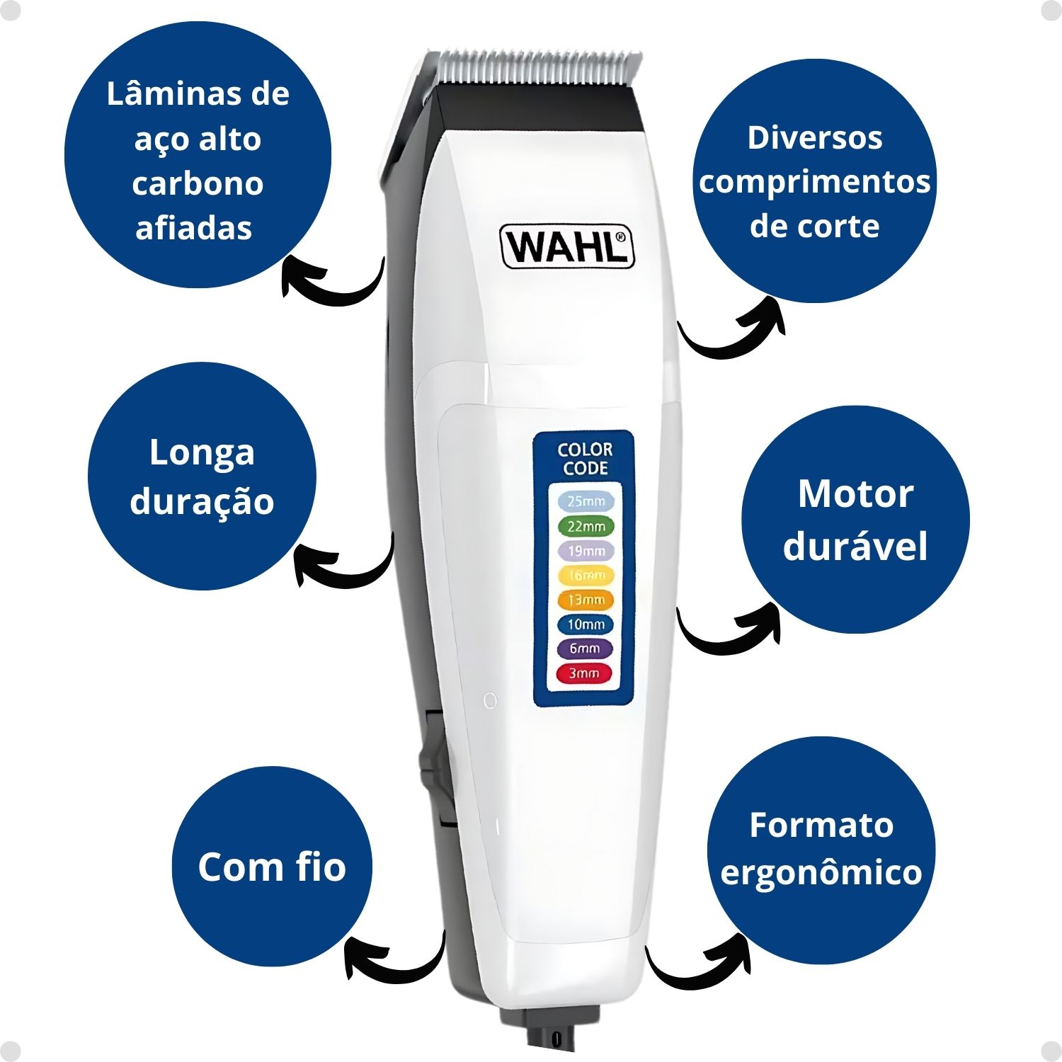 Máquina De Corte Wahl Color Code 17 Pieces 220v - Teruya - Cosméticos e ...