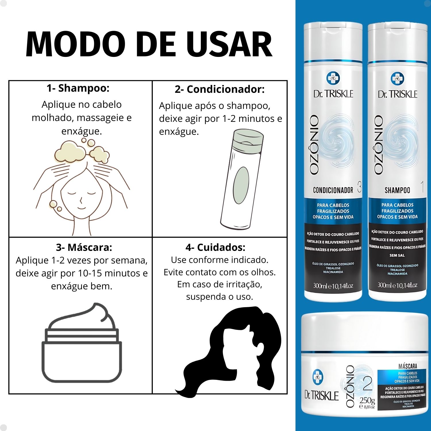 Kit Dr Triskle Ozônio Edição Limitada : Shampoo, Condicionador e