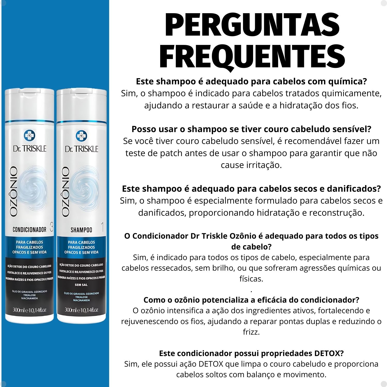 Kit Dr Triskle Ozônio: Shampoo e Condicionador 300ml - Teruya