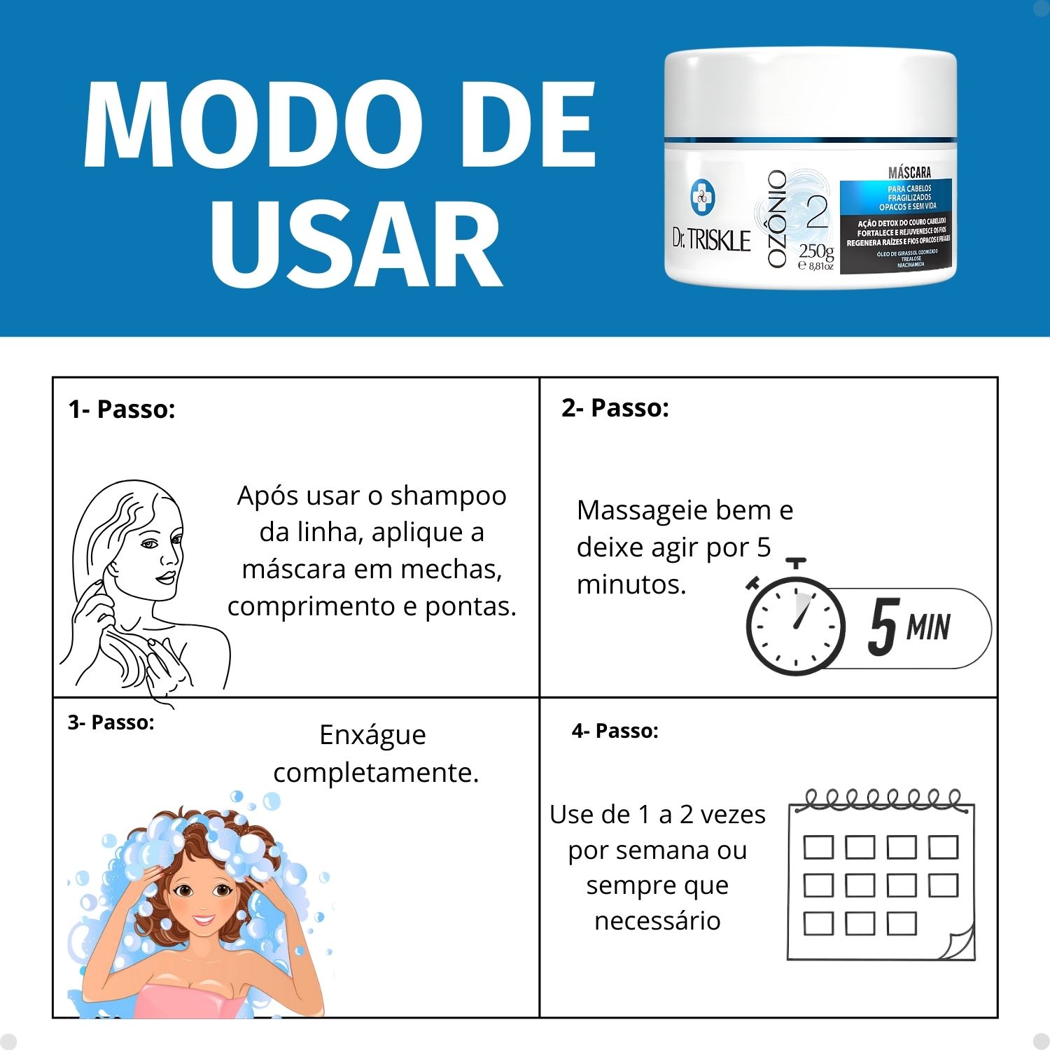 Máscara Capilar Dr Triskle Ozônio 250g - Teruya - Cosméticos e