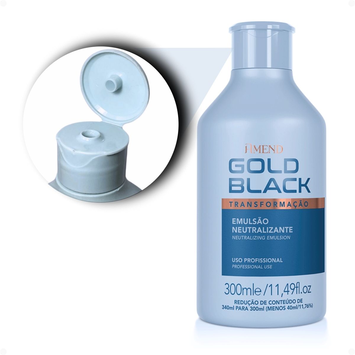 Kit Amend Gold Black: Creme Relaxante Amônia 500g e Emulsão