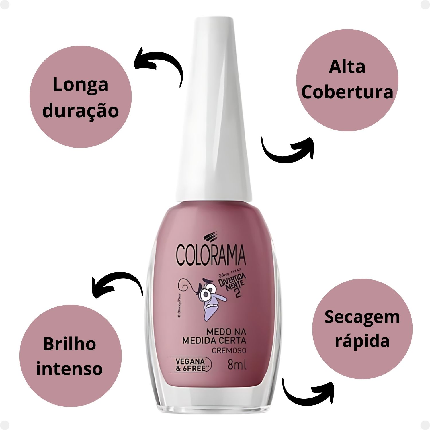 Esmalte Cremoso Colorama Divertidamente 2 Medo na Medida Certa 8ml ...
