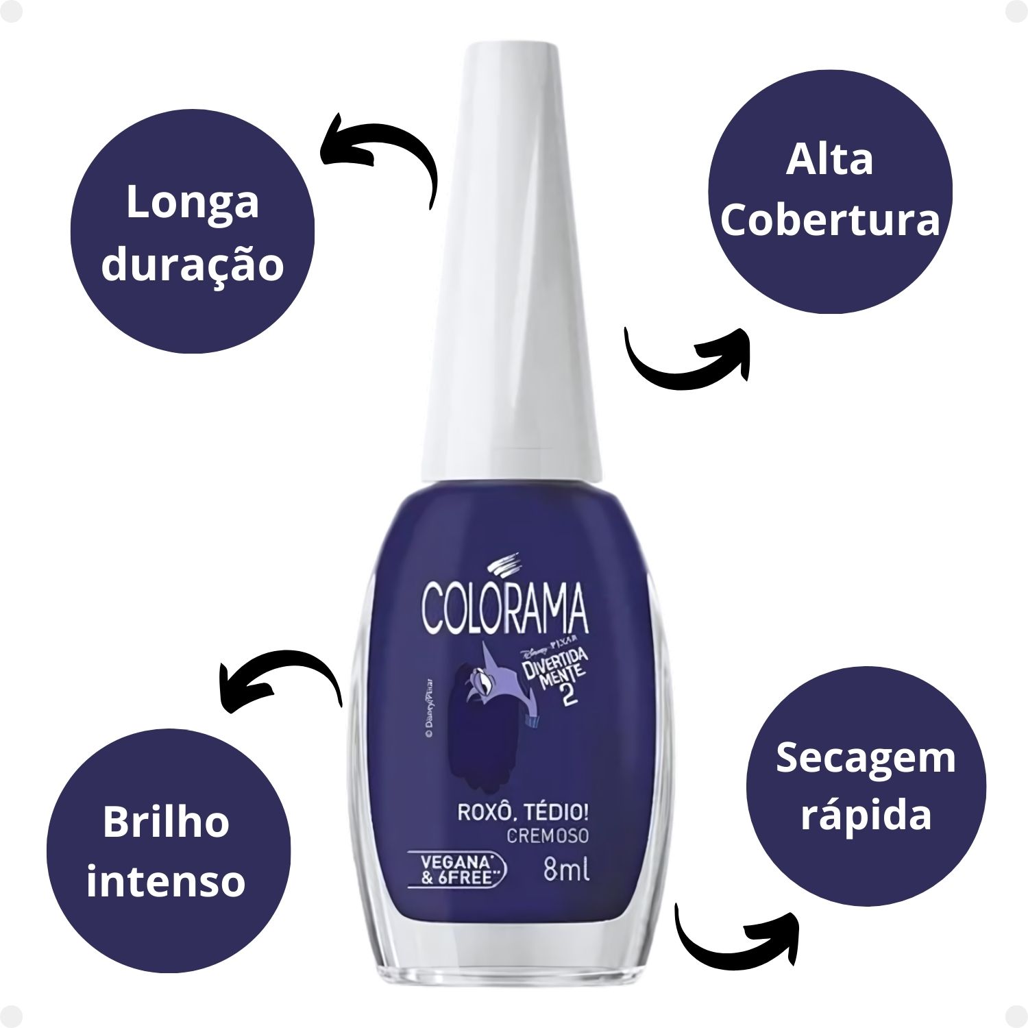 Esmalte Cremoso Colorama Divertidamente 2 Roxô, Tédio! 8ml - Teruya ...