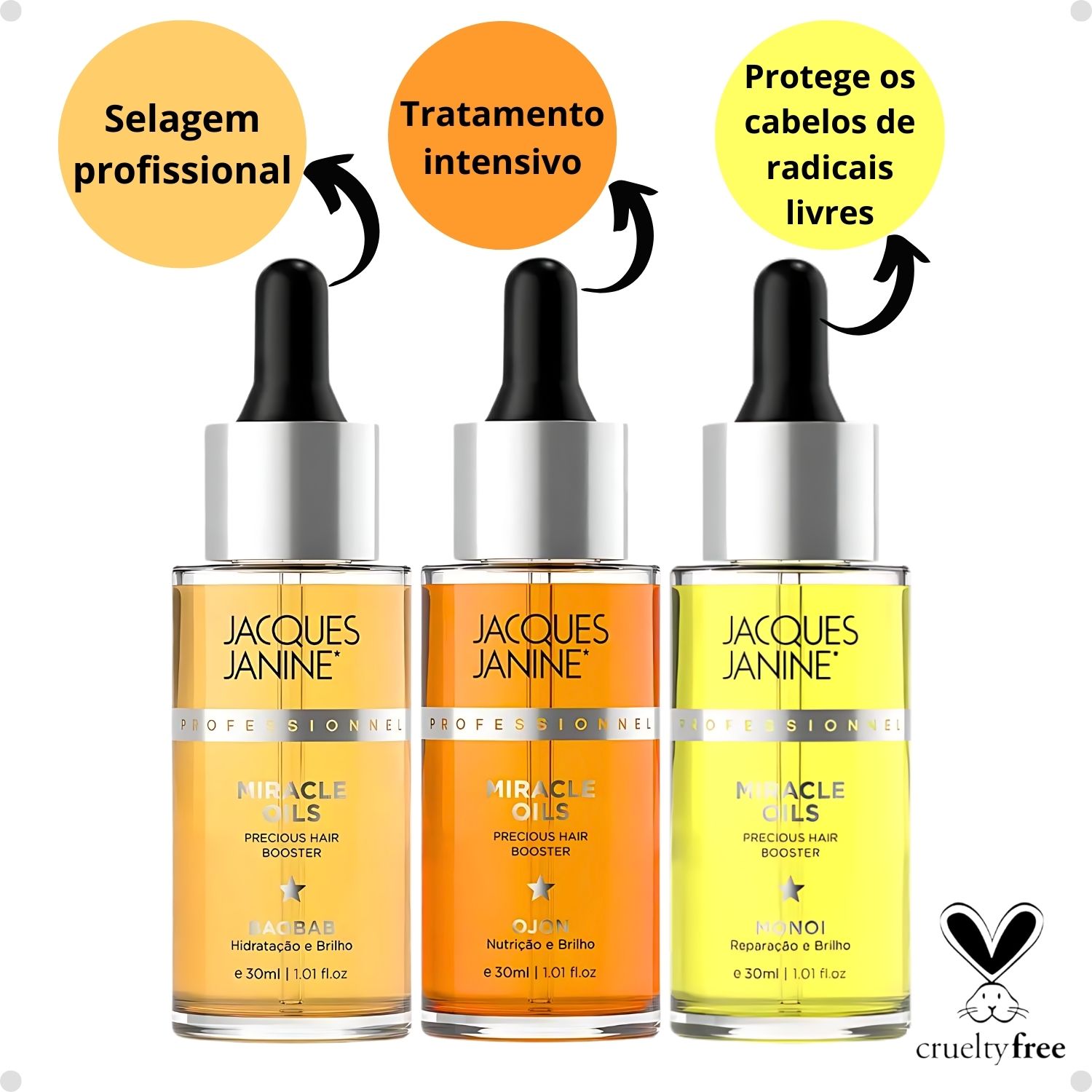 Kit Jacques Janine Miracle Oils: Óleo Cronograma Capilar