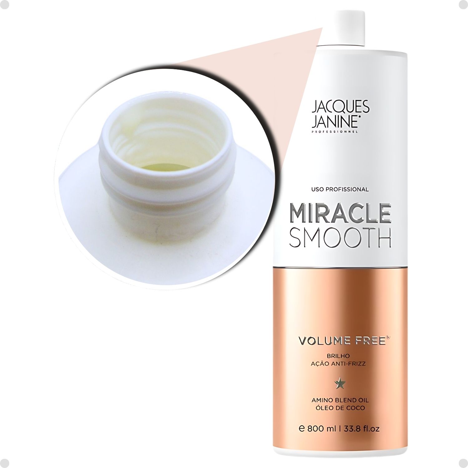 Redutor De Volume Jacques Janine Miracle Smooth Volume Free 800ml