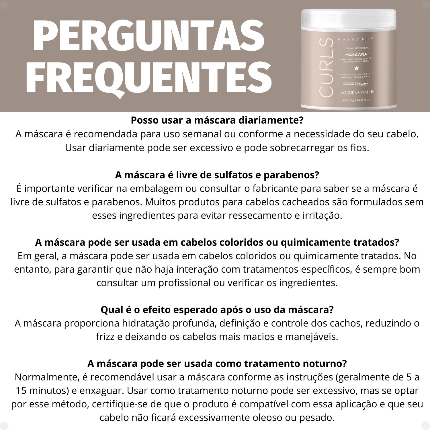 Máscara Condicionadora Jacques Janine Curls 400g - Teruya