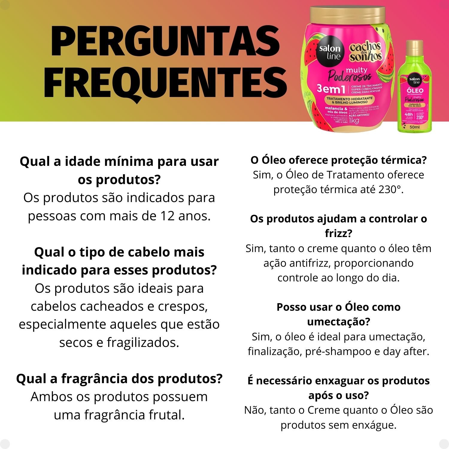 Kit Salon Line Multy Poderosos: 1 Creme 3 em 1 e 1 Óleo Melancia