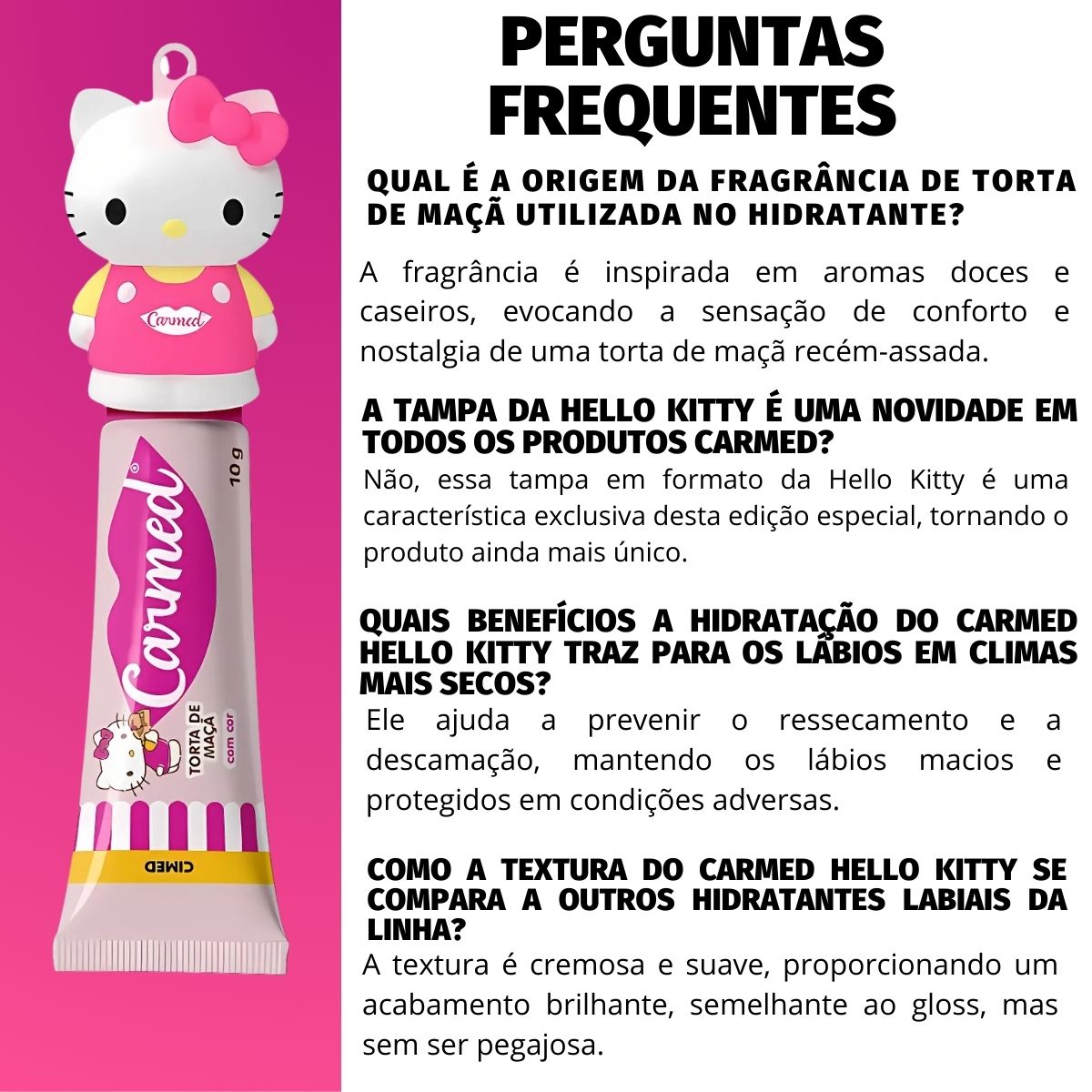 Hidratante Labial Carmed Hello Kitty Torta De Maçã Edição Limitada 10g ...