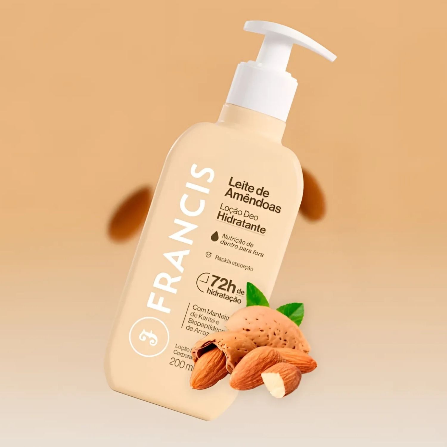 Loção Deo Hidratante Francis Leite de Amêndoas 200ml - Teruya