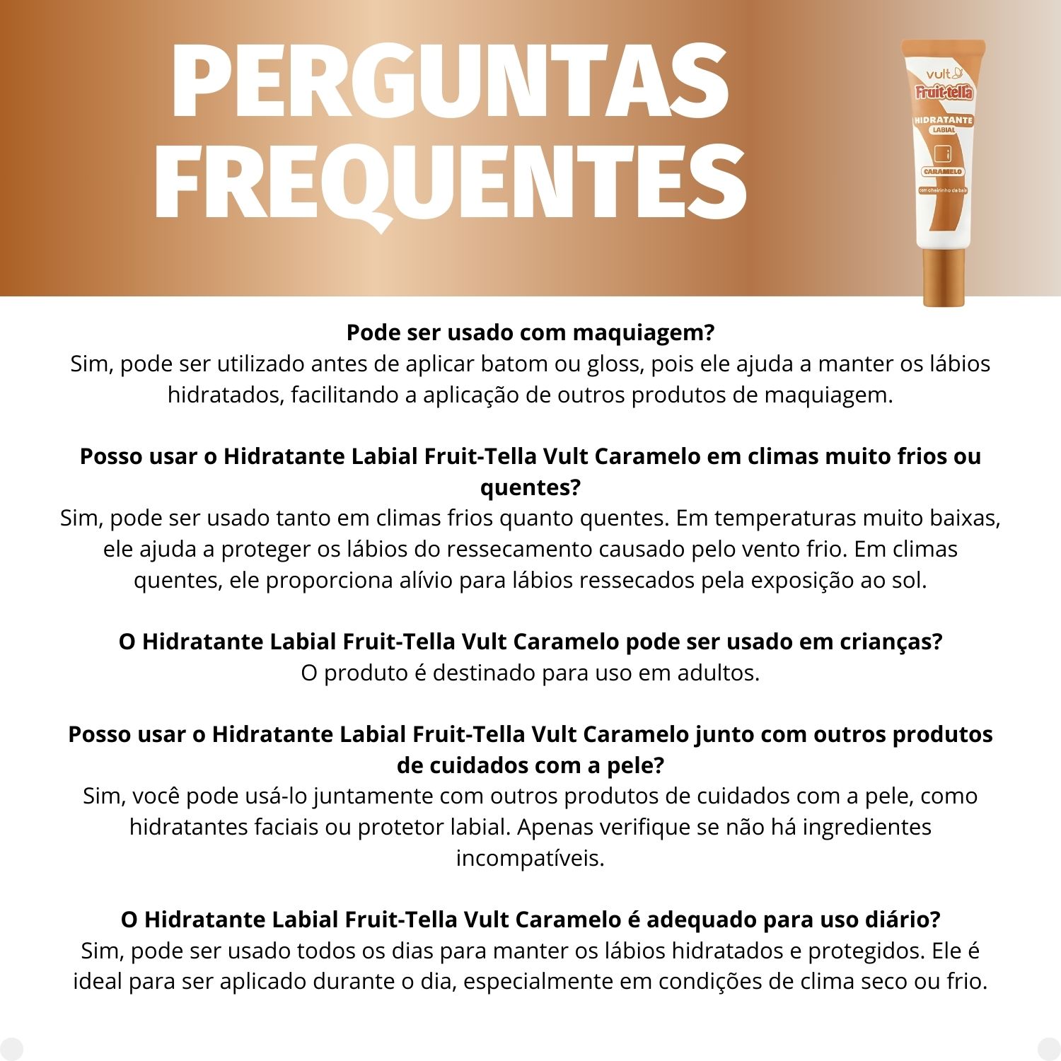 Hidratante Labial Fruit-Tella Vult Caramelo 8ml - Teruya - Cosméticos e ...