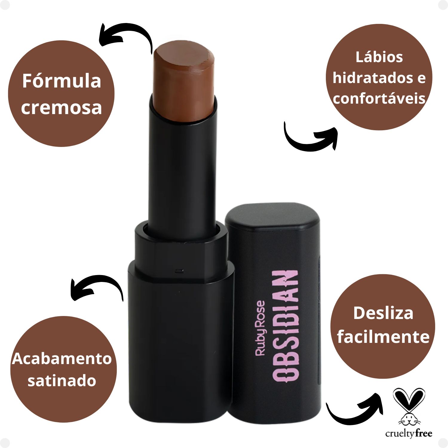Batom Lipstick Ruby Rose Obsidian Cream Satin Ocs02 Hb-7000-2