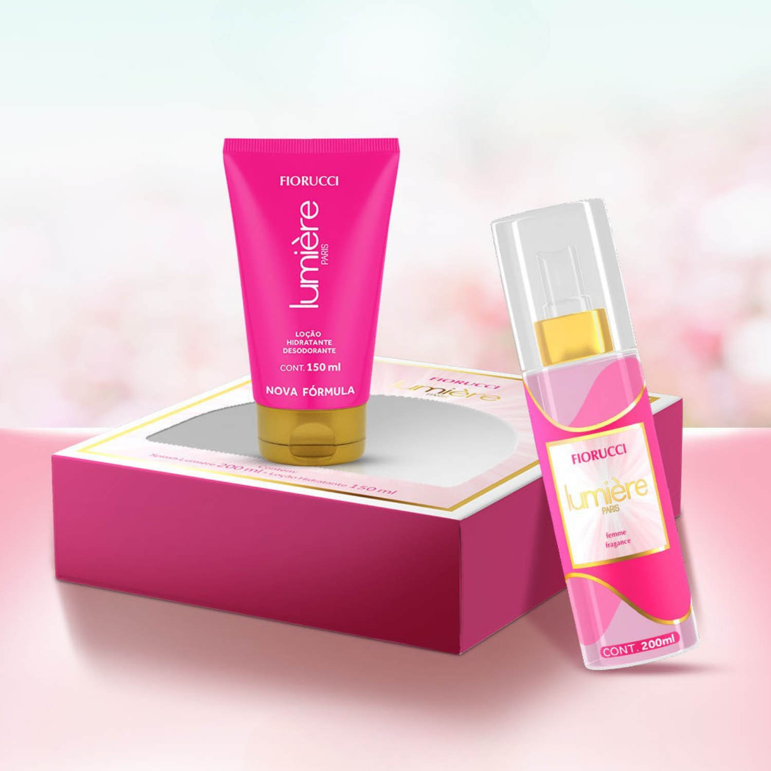 Kit Fiorucci Lumière Paris: Body Splash 200ml E Loção Hidrante