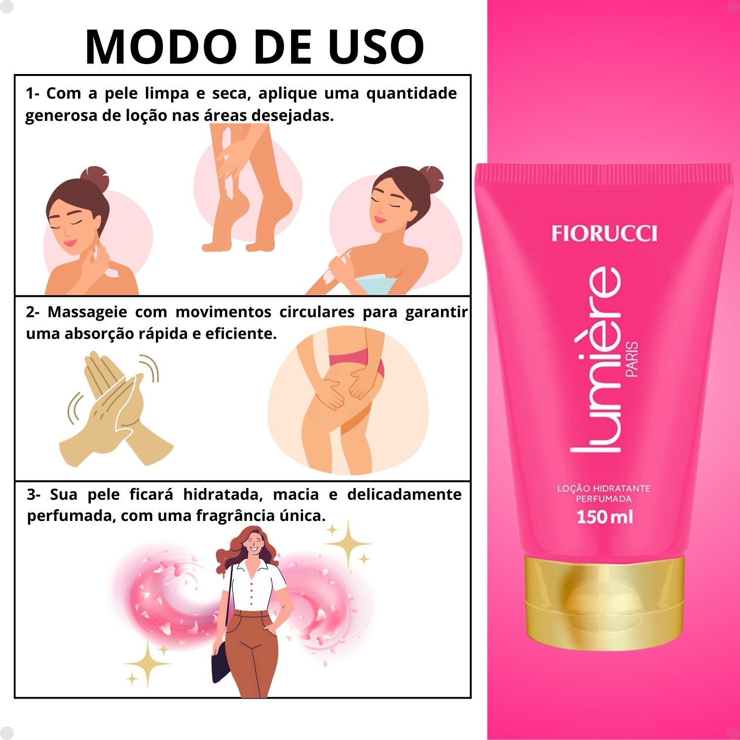 Kit Fiorucci Lumière Paris: Body Splash 200ml E Loção Hidrante