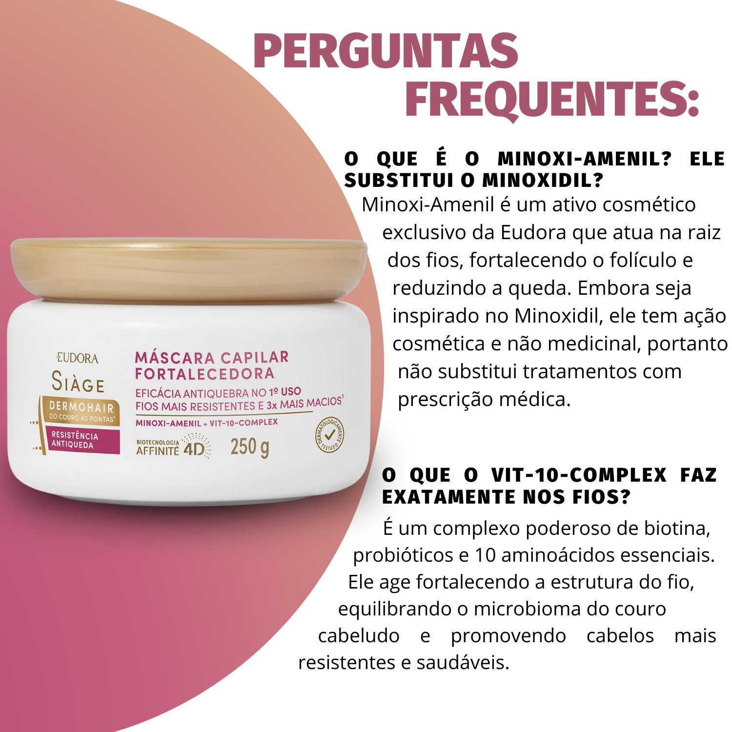 Máscara Capilar Fortalecedora Eudora Siàge Dermohair Resistência