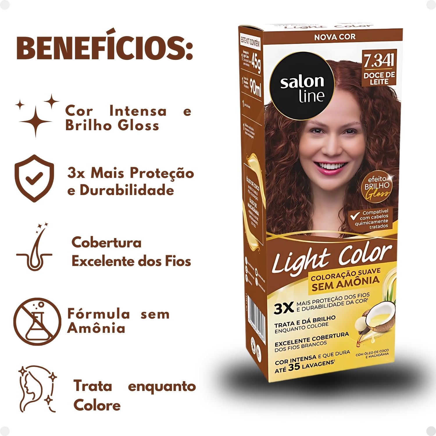 Coloração Suave Salon Line Light Color 7.341 Doce de Leite - Teruya ...