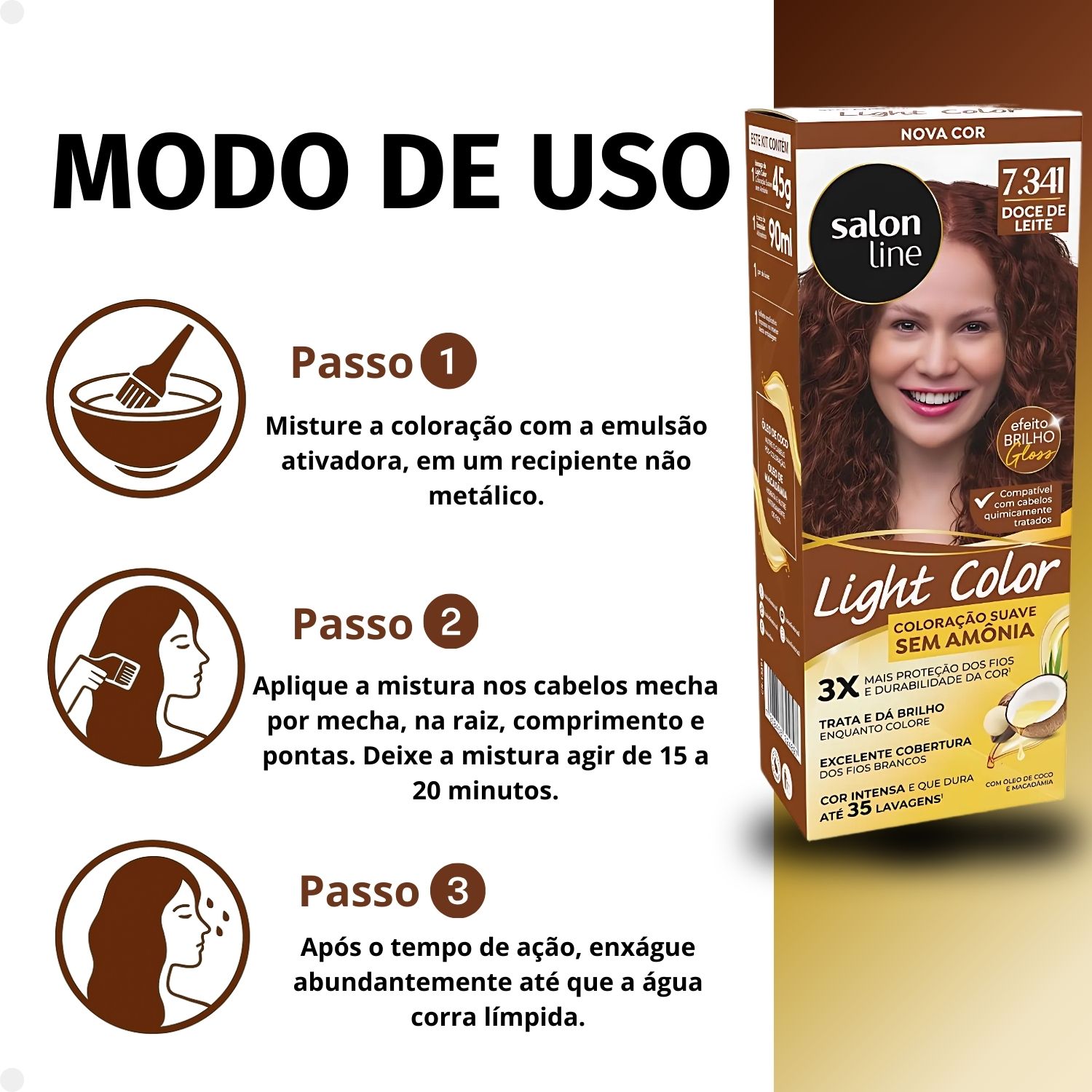 Coloração Suave Salon Line Light Color 7.341 Doce de Leite - Teruya ...