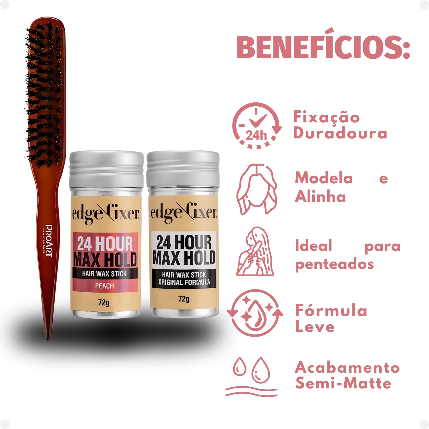 Kit Cera Fixadora de Cabelo Edge Fixer Kiss New York: Original e