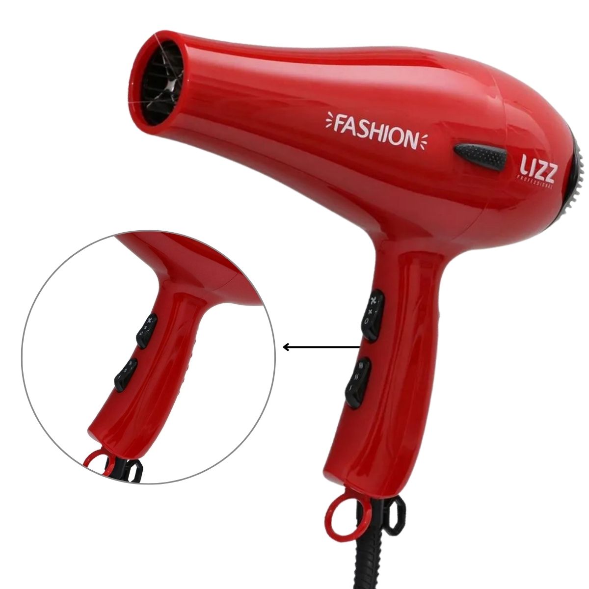 Secador Lizz Fashion vermelho 2200w 220v - Teruya - Cosméticos e