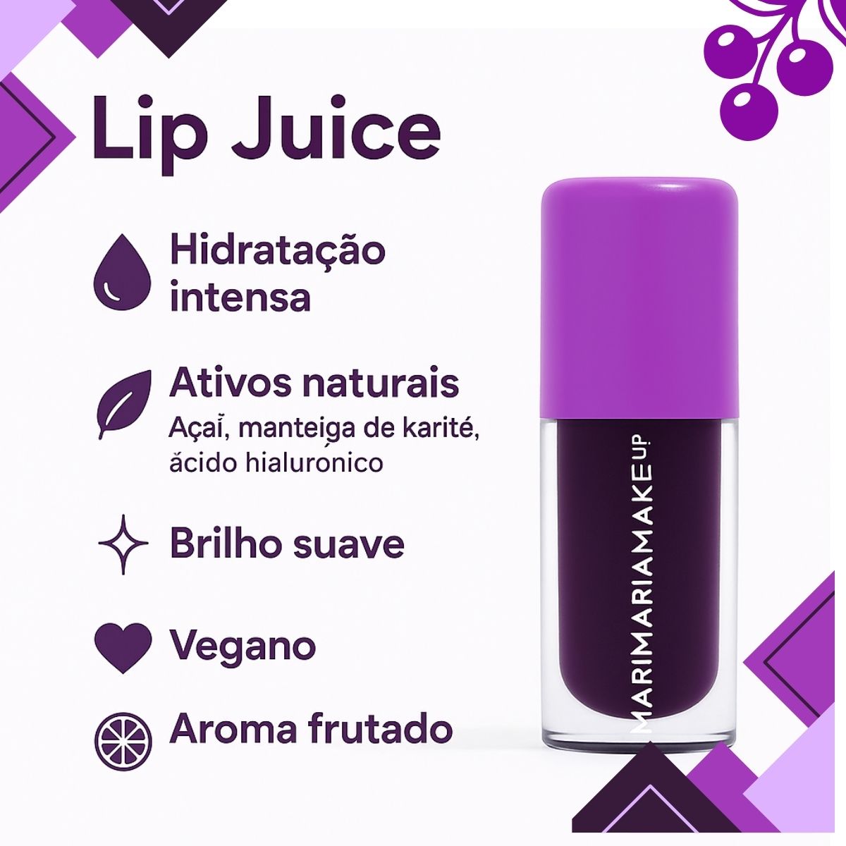 Lip Oil Mari Maria Makeup Lip Juice Açai - Teruya - Cosméticos e