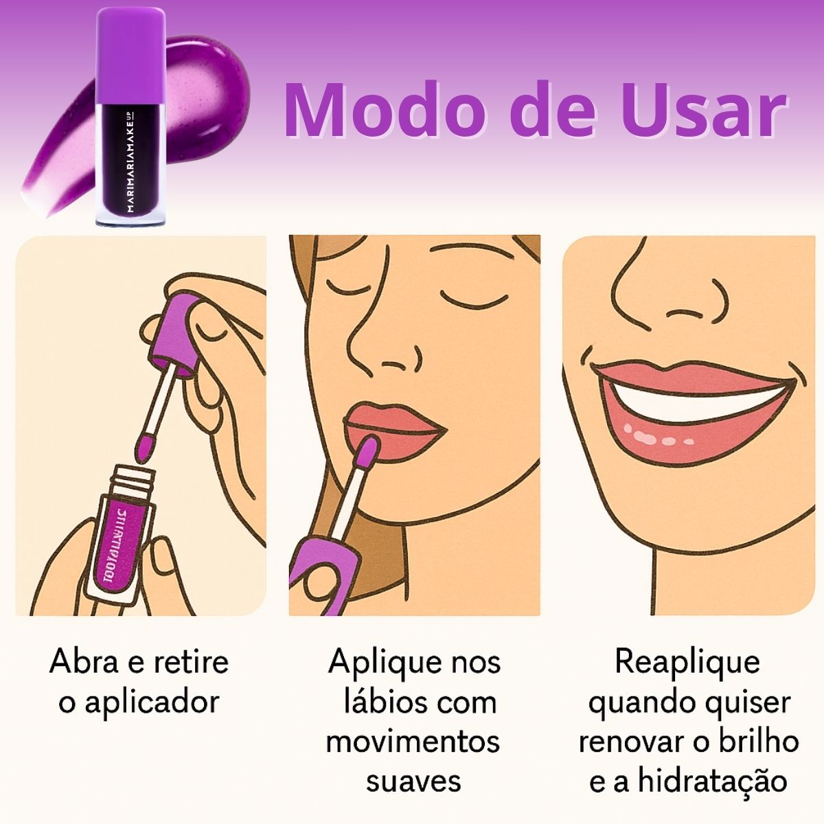 Lip Oil Mari Maria Makeup Lip Juice Açai - Teruya - Cosméticos e
