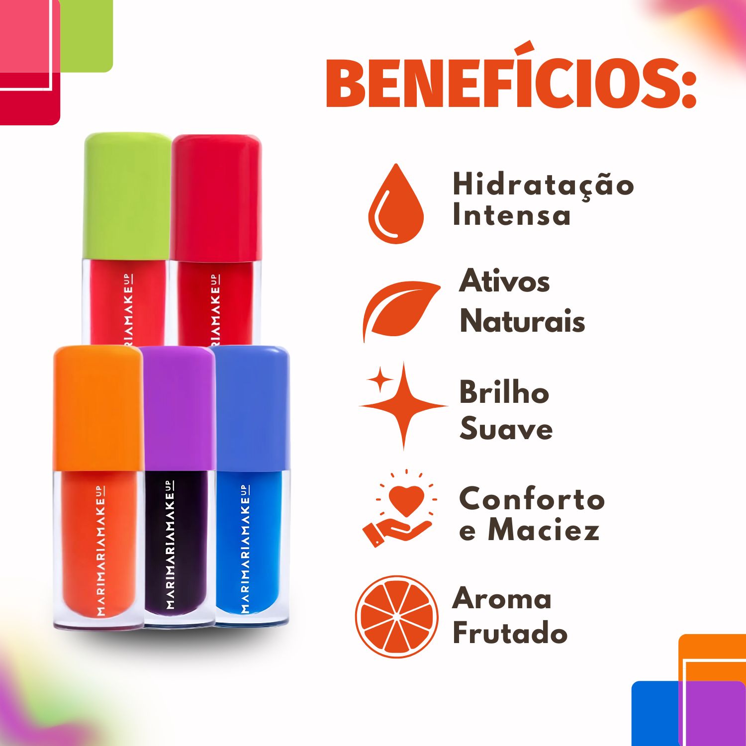 mari8688 まとめ商品 Kit Mari Maria: 5 Lip Oil Melância, Morango, Tangerina, Açai e