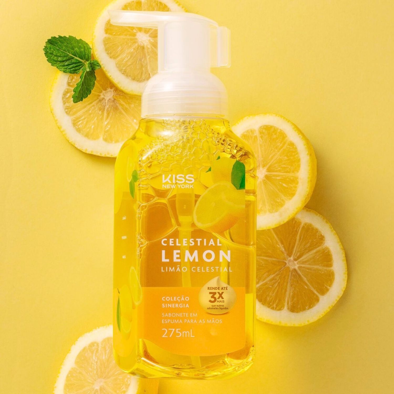 Sabonete em Espuma Para Mãos Kiss New York Celestial Lemon 275ml