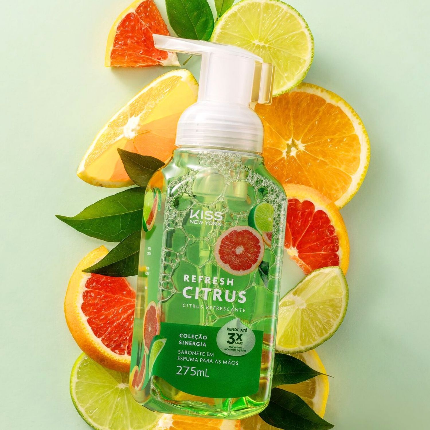 Sabonete em Espuma Para Mãos Kiss New York Refresh Citrus 275ml