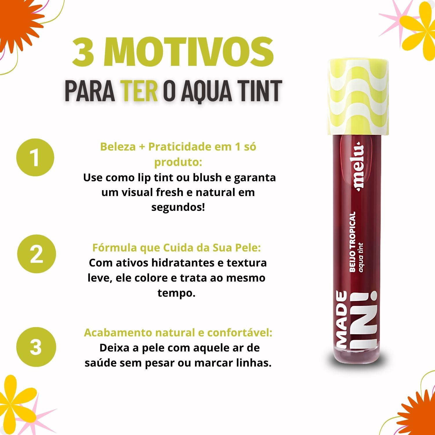 AQUA TINT MADE IN! MELU BEIJO TROPICAL SABOR CEREJA RR-L6602-1